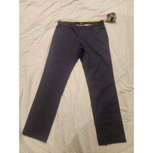 John‎ Noble Mens Navy Blue Micro Check Plaid Slim Straight Dress Pants 35x31